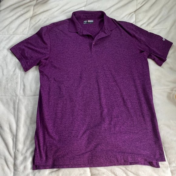 Callaway Polo Large Maroon Opti-Dri Short Sleeve Cooling Performance Golf - Picture 1 of 3